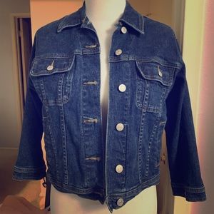 Vintage Tommy Hilfiger Denim Cropped Jacket with Rhinestones Size Small